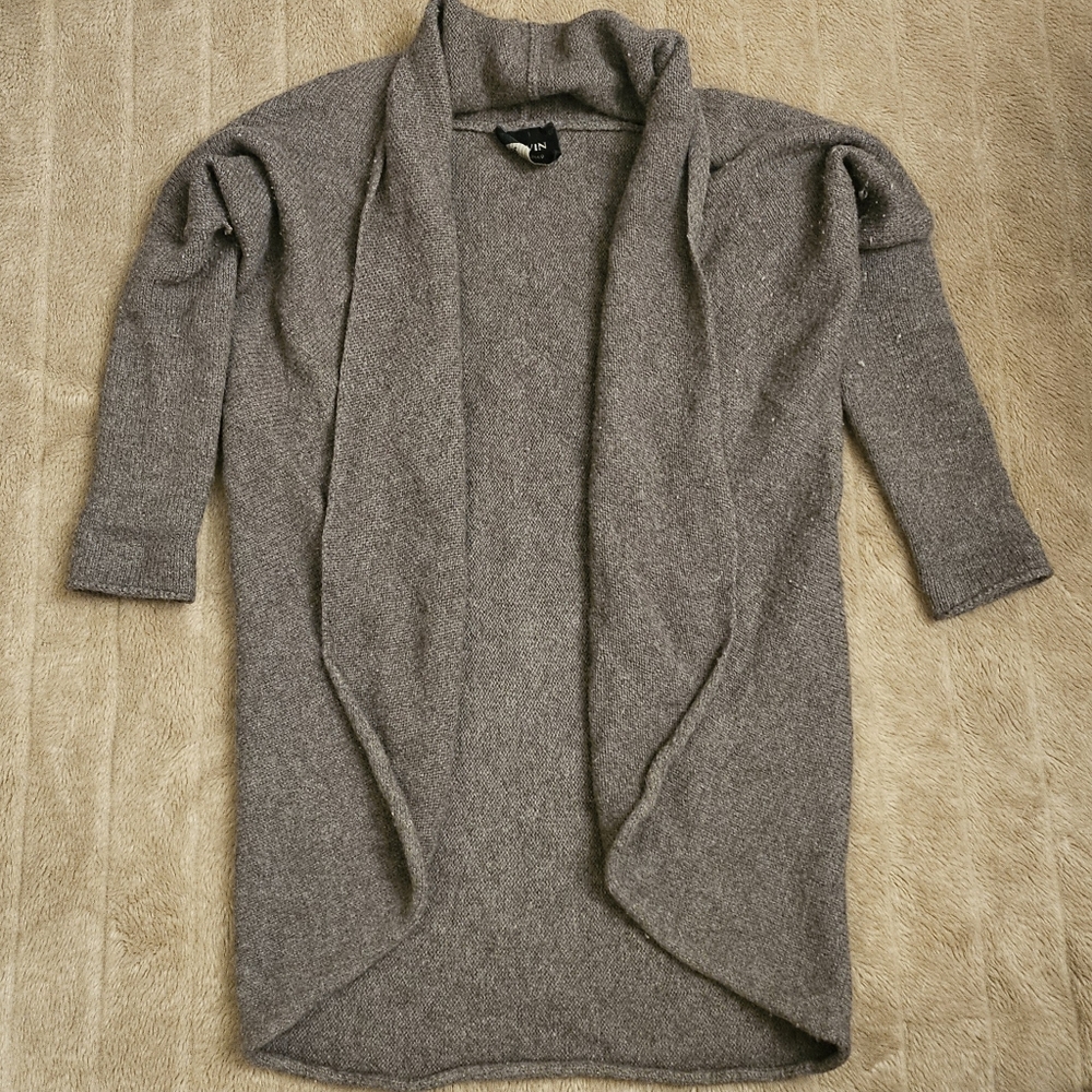 Lanvin Cozy Thick Wool Shawl Cocoon Cardigan